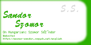 sandor szomor business card